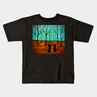 Autumn Forest Cats Kids T-Shirt